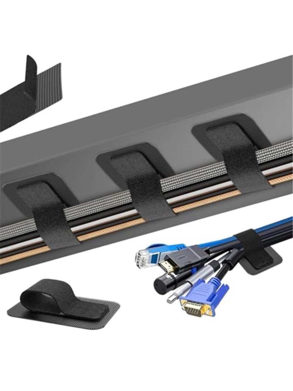 Under Desk Cable Management Organizer Cord Holder Wire Hider Hook Loop 20 Pack